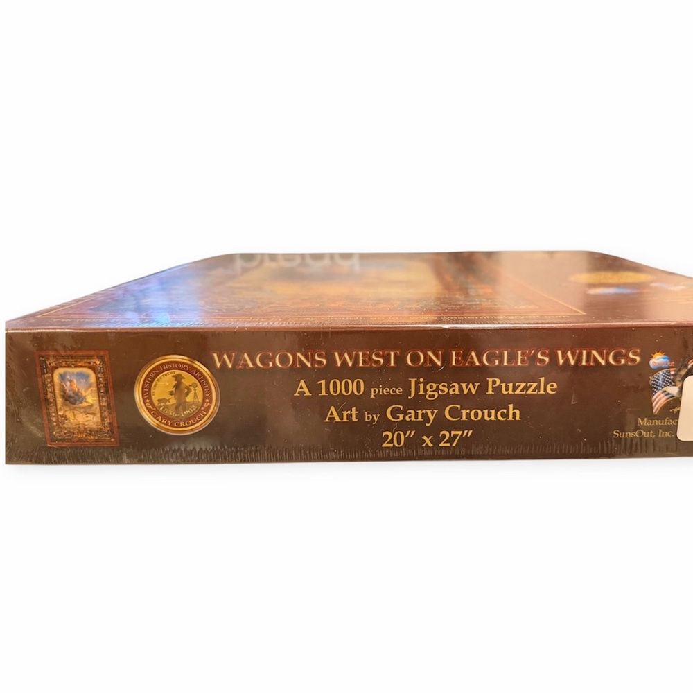 Wagons West on Eagles Wings 1000 Piece Puzzle Factory Sealed SunsOut Gary Crouch - Picture 2 of 3